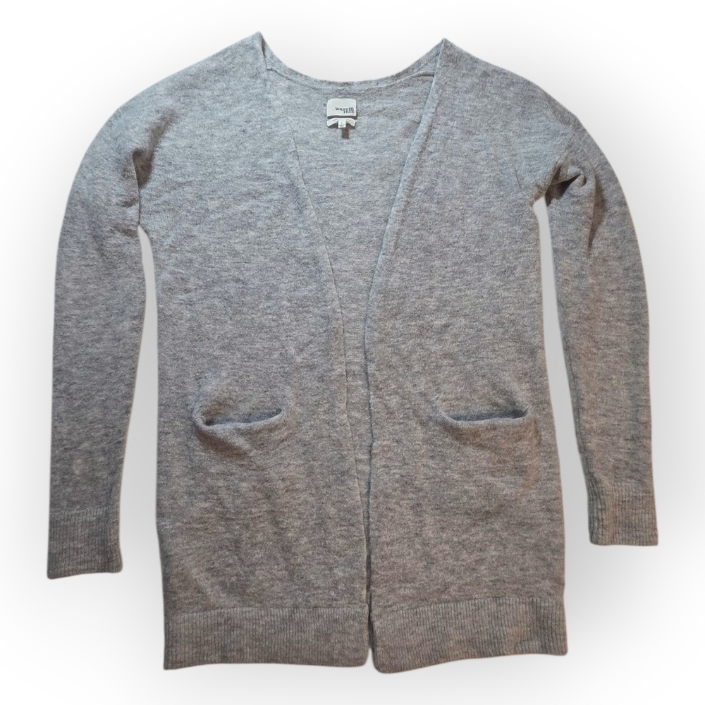 Wilfred Longline Open-Front Cardigan Heather Grey Size Large - Picture 2 of 10